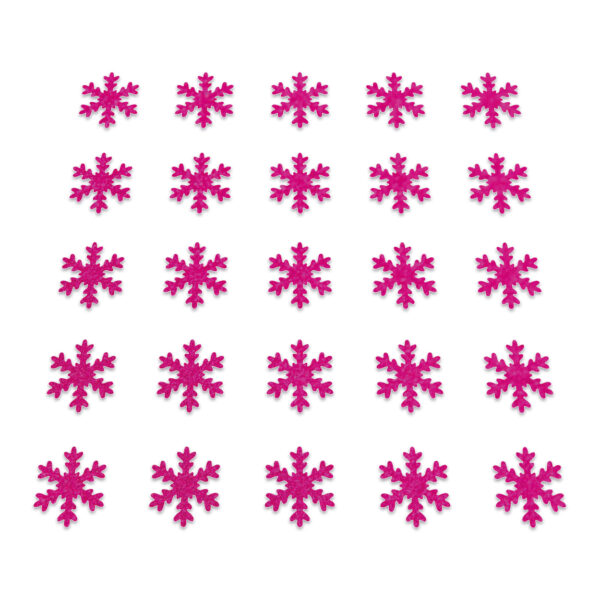 Snowflake - Neon Pink Glitter