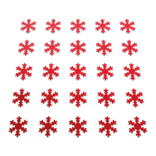 Snowflake - Red Glitter