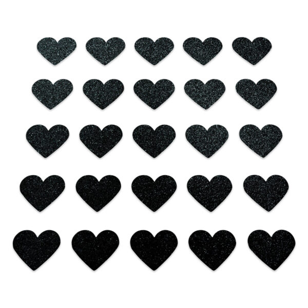 Heart - Black Glitter