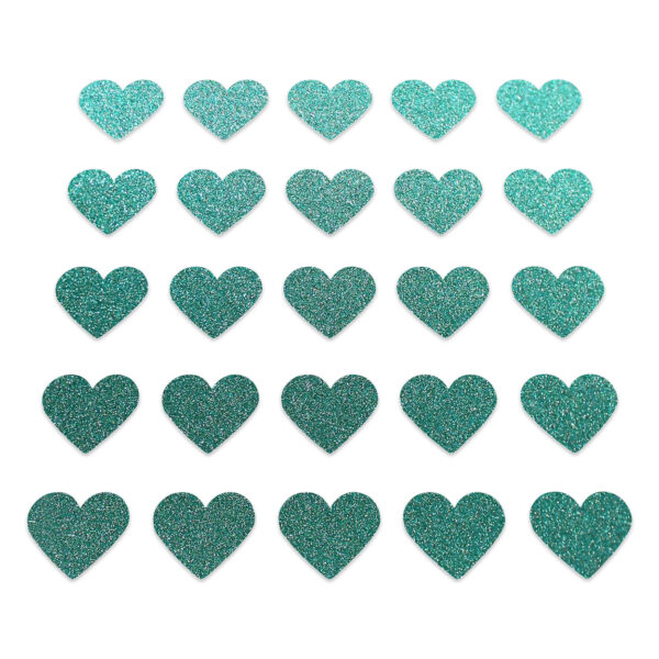 Heart - Dark Duck Egg Glitter