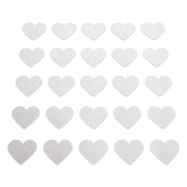 Heart - White Glitter