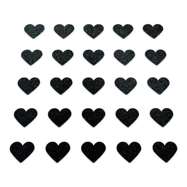 Heart - Black Glitter