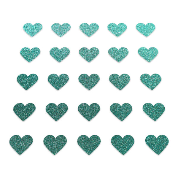 Heart - Dark Duck Egg Glitter