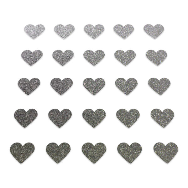 Heart - Grey Glitter