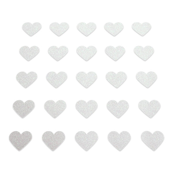 Heart - White Glitter
