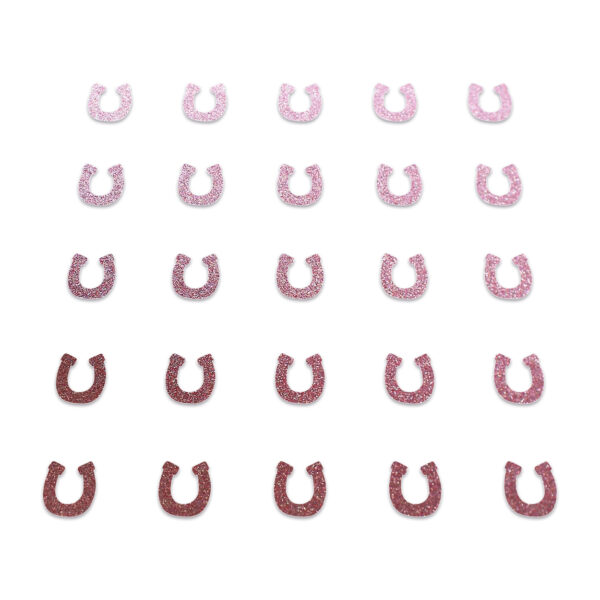 Horse Shoe - Baby Pink Glitter