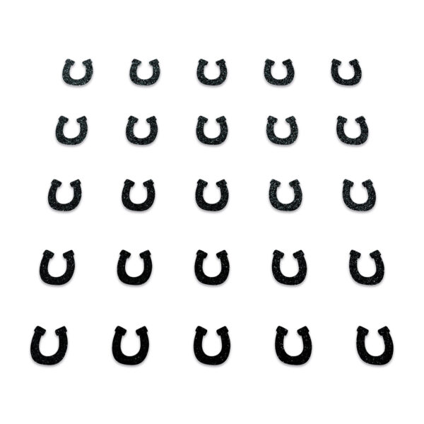 Horse Shoe - Black Glitter