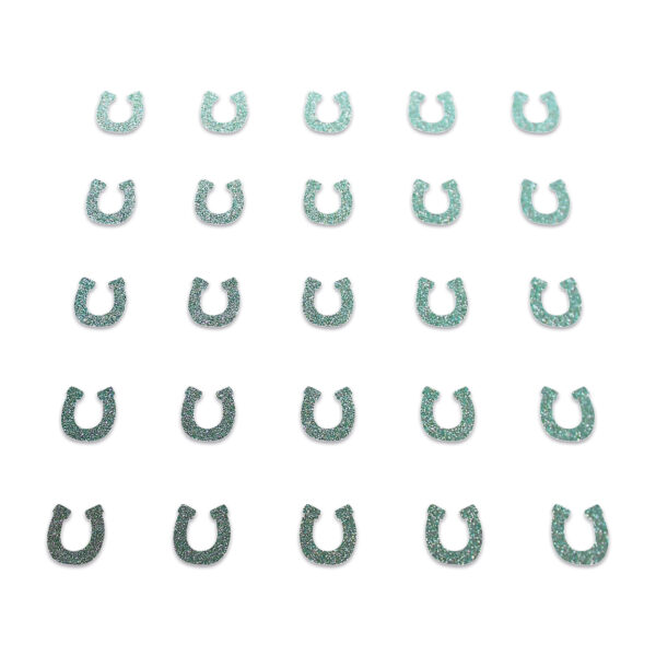 Horse Shoe - Duck Egg Glitter