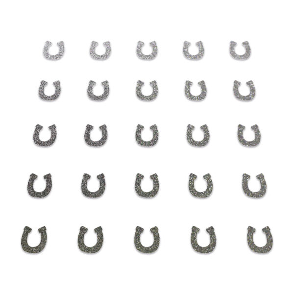 Horse Shoe - Grey Glitter