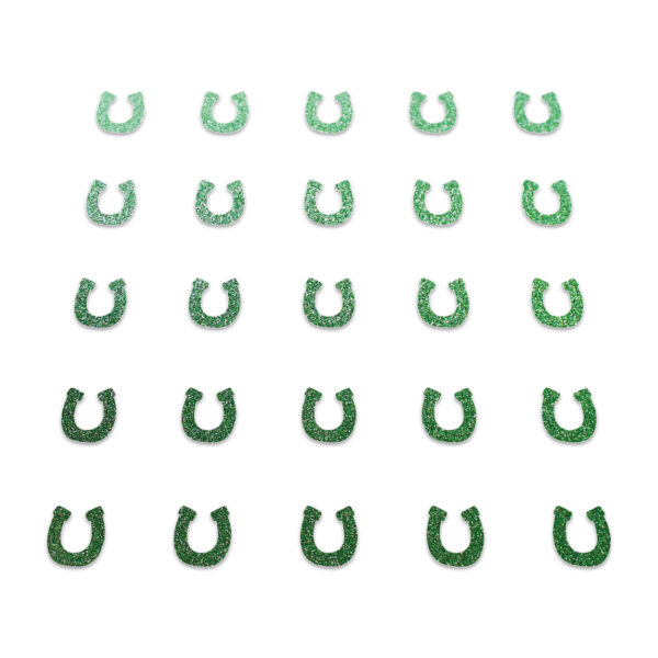 Horse Shoe - Green Glitter