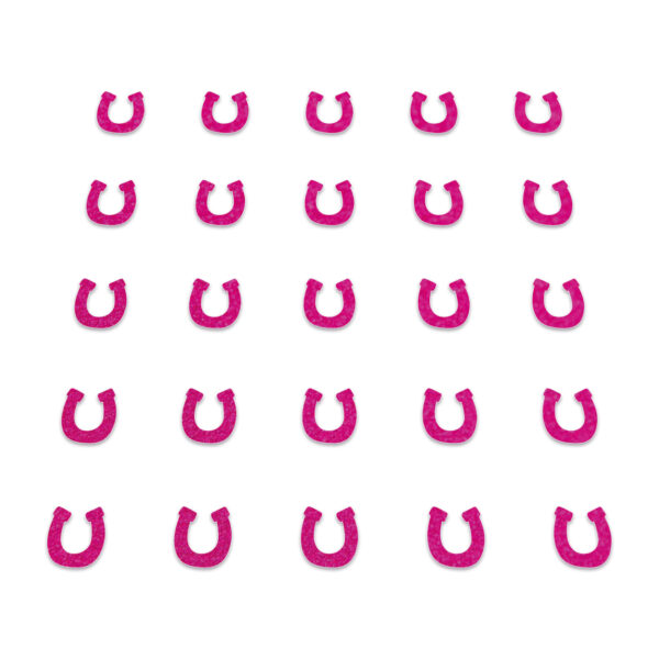 Horse Shoe - Neon Pink Glitter