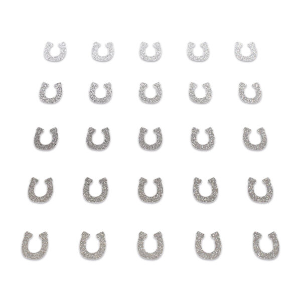 Horse Shoe - Silver Glitter