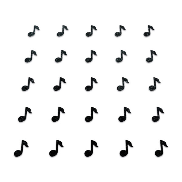 Music Note - Black Glitter