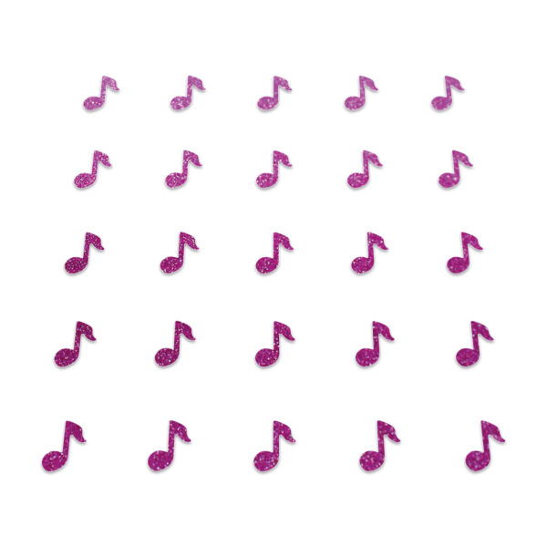 Music Note - Bright Pink Glitter
