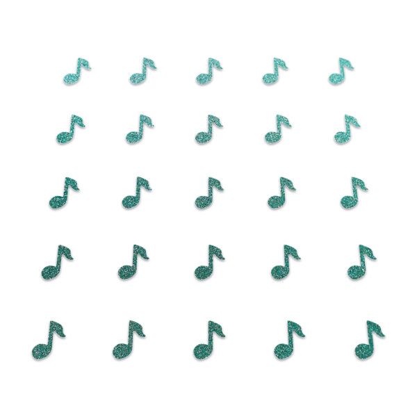 Music Note - Dark Duck Egg Glitter