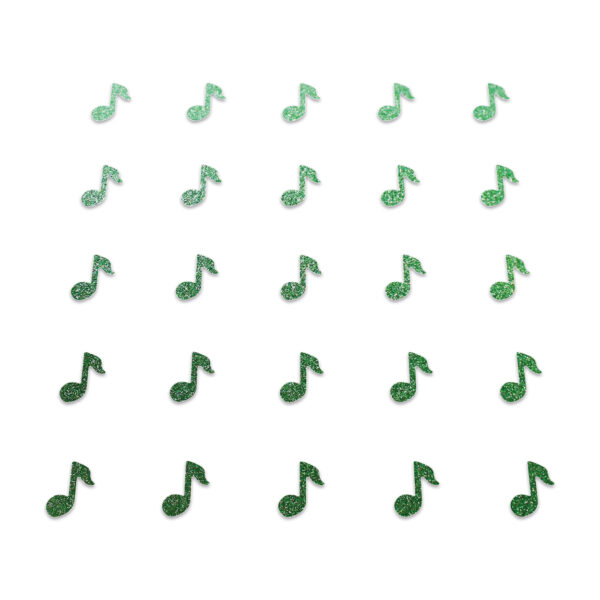 Music Note - Green Glitter