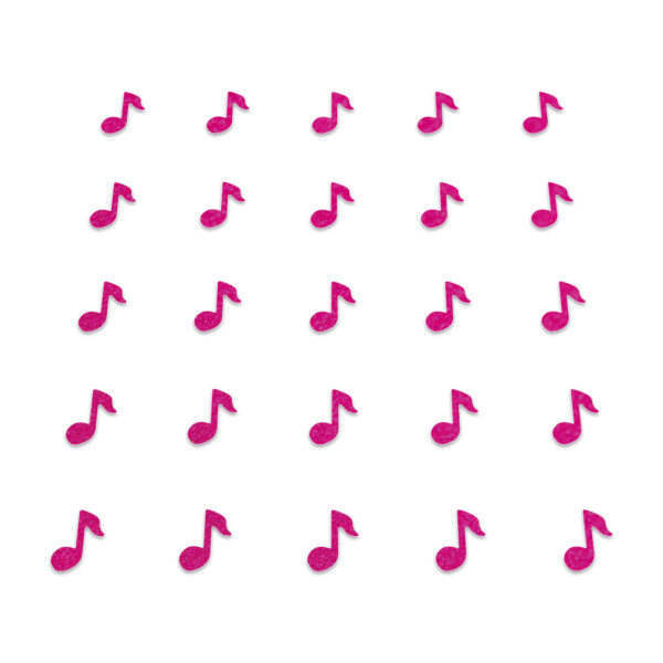 Music Note - Neon Pink Glitter