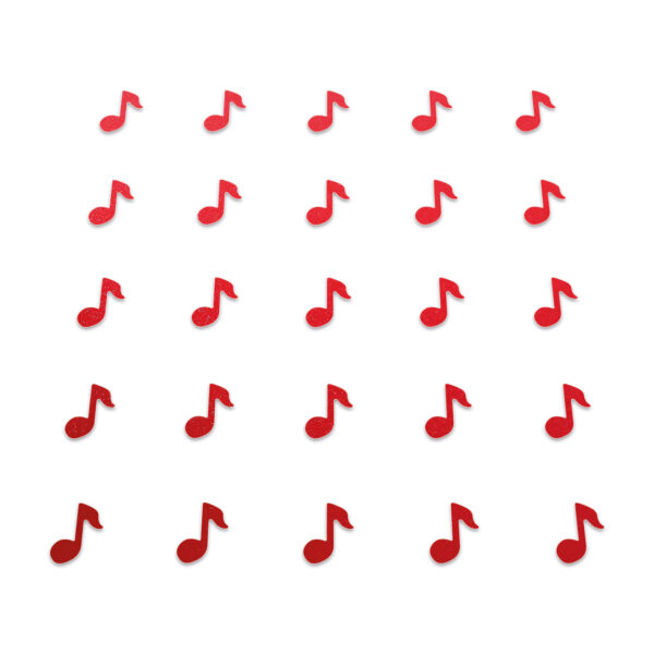 Music Note - Red Glitter