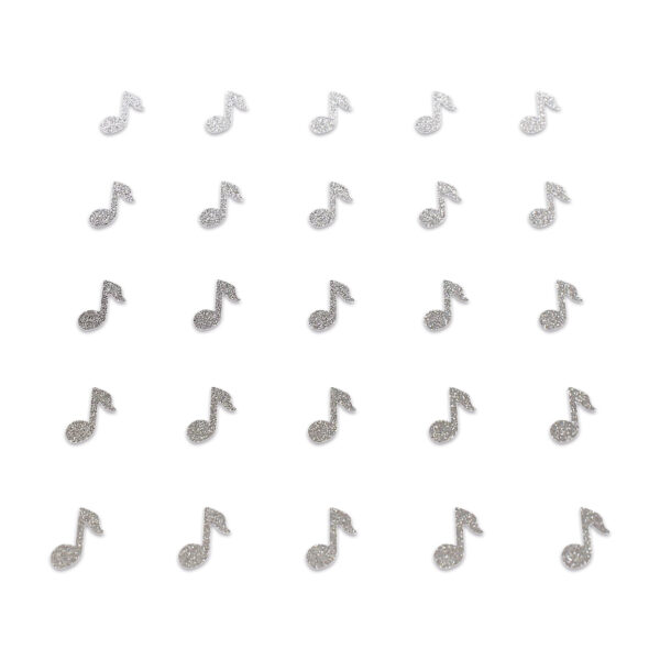 Music Note - Silver Glitter