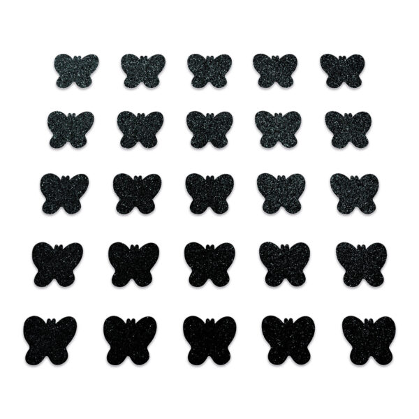 Butterfly - Black Glitter