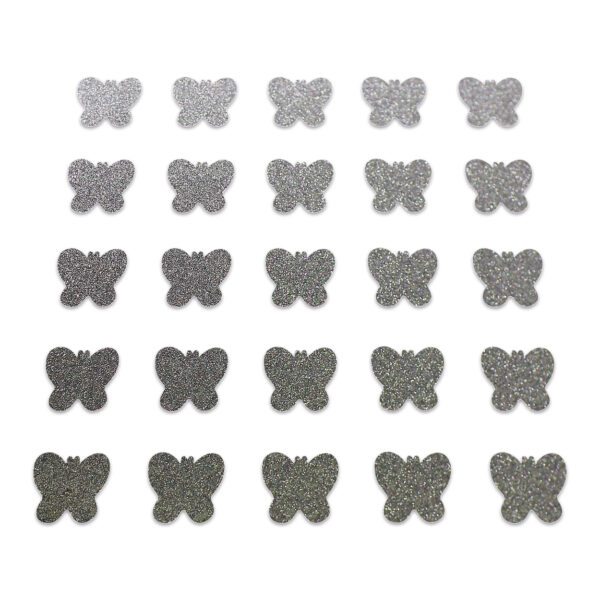 Butterfly - Grey Glitter