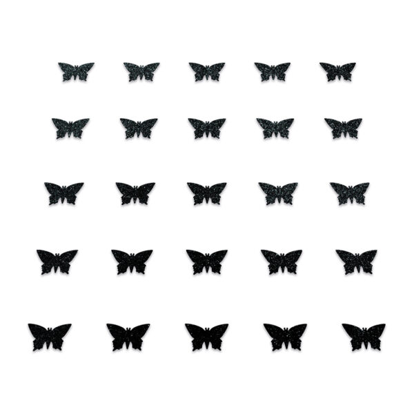Butterfly - Black Glitter