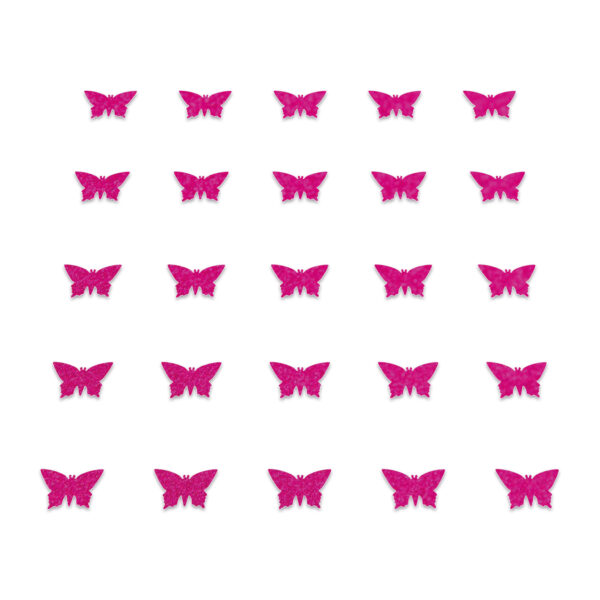Butterfly - Neon Pink Glitter