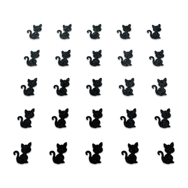 Cat - Black Glitter