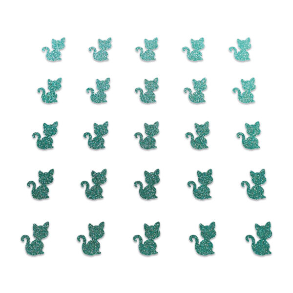 Cat - Dark Duck Egg Glitter
