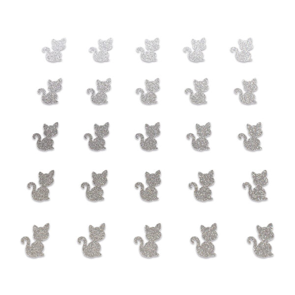 Cat - Silver Glitter