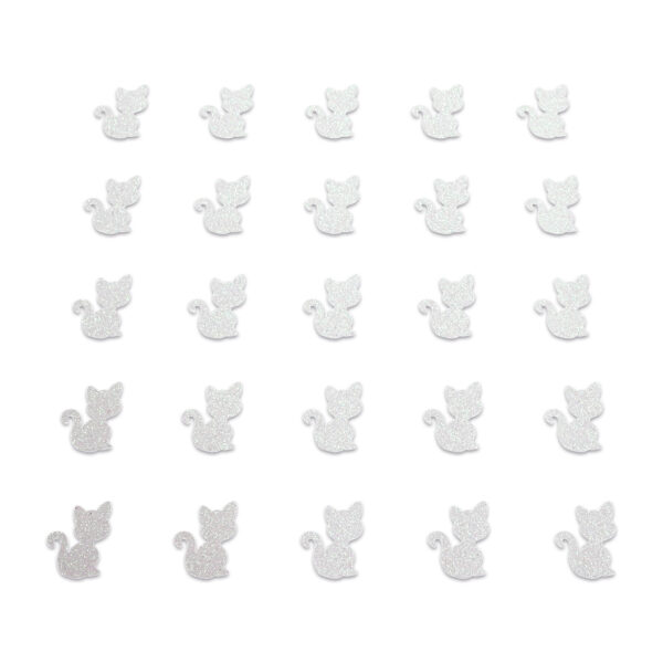 Cat - White Glitter