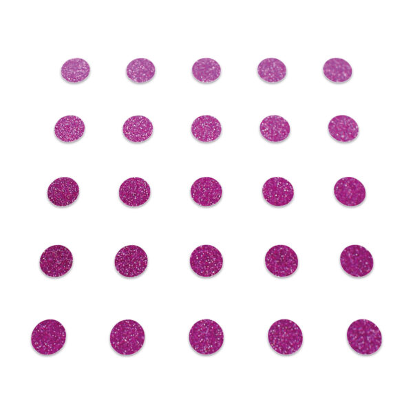 Circle - Bright Pink Glitter