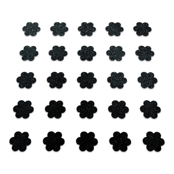 Flower - Black Glitter