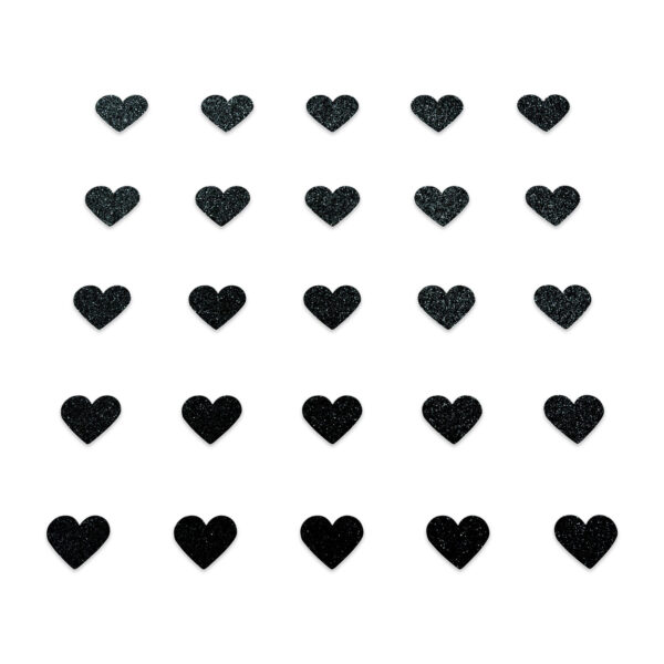 Heart - Black Glitter