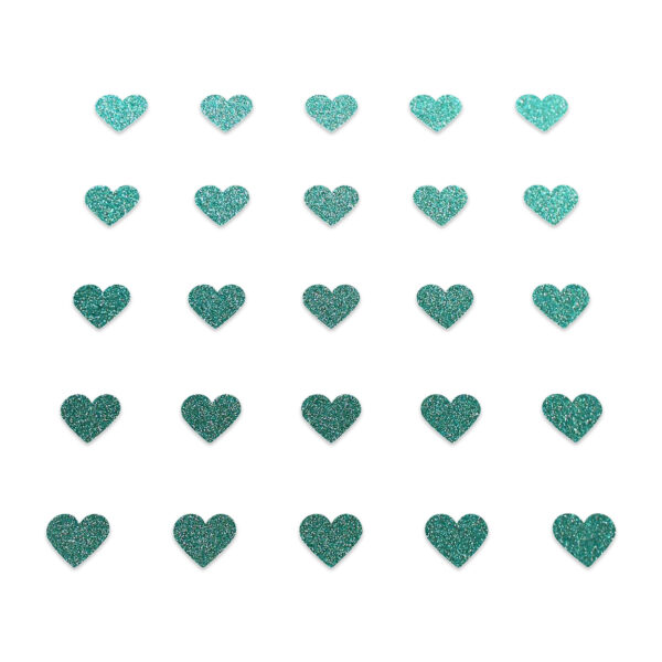 Heart - Dark Duck Egg Glitter