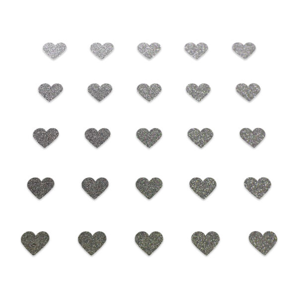 Heart - Grey Glitter