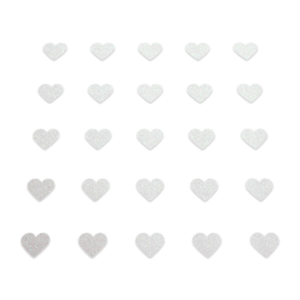 Heart - White Glitter