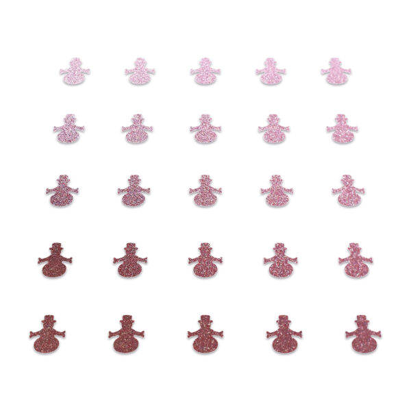 Snowman - Baby Pink Glitter