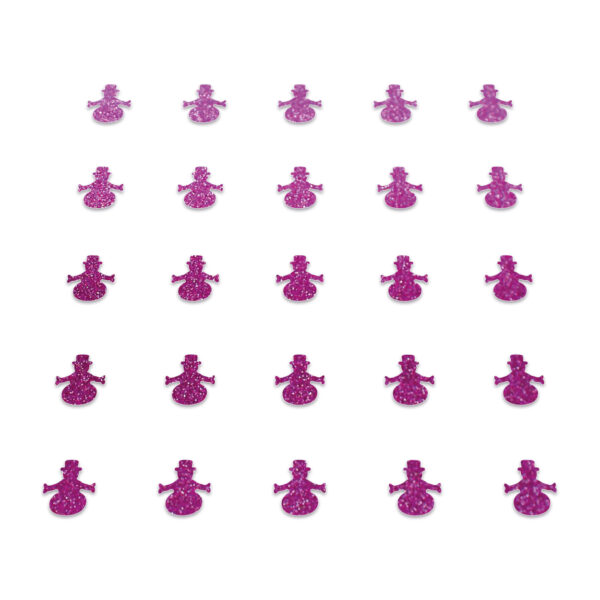 Snowman - Bright Pink Glitter