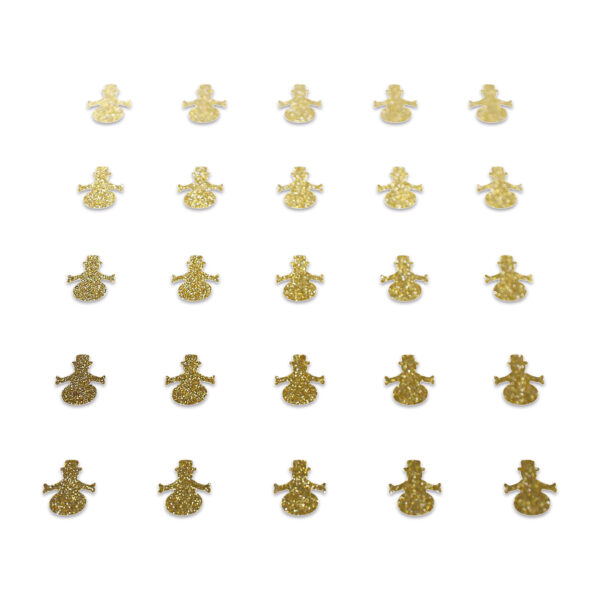 Snowman - Gold Glitter