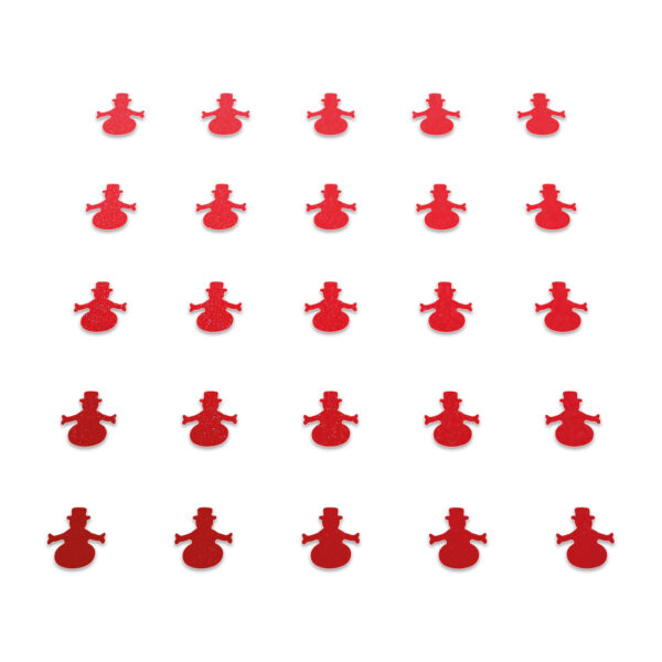 Snowman - Red Glitter