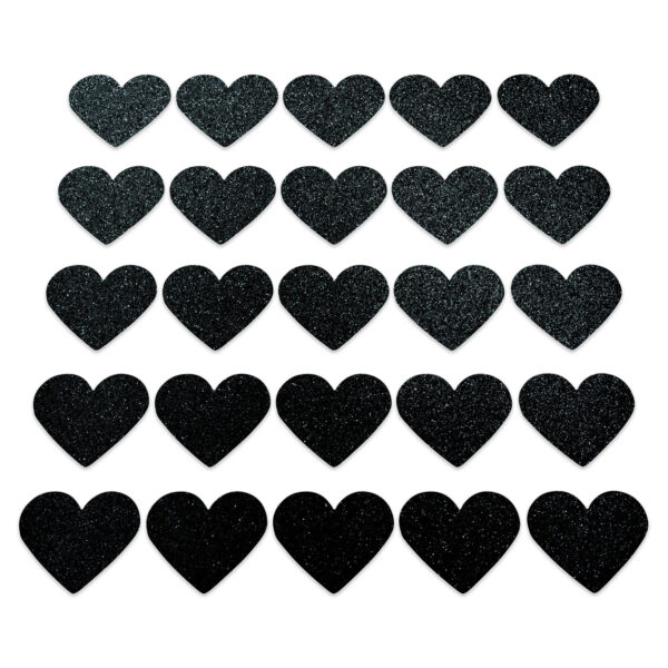 Heart - Black Glitter