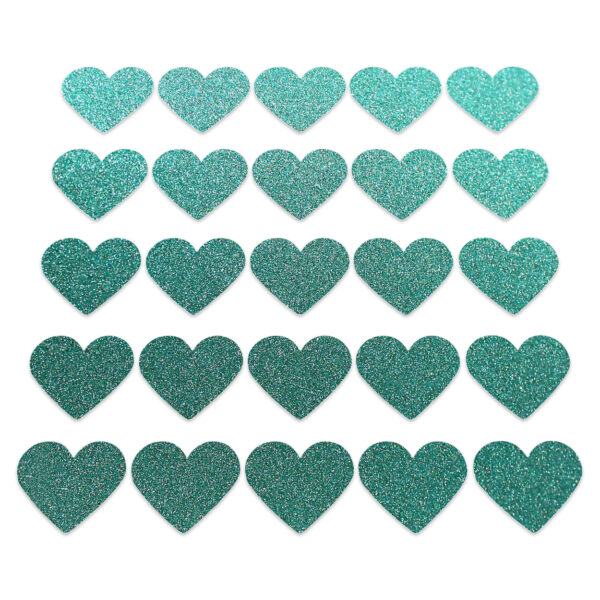 Heart - Dark Duck Egg Glitter