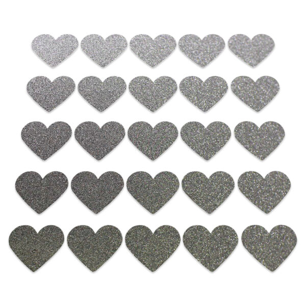 Heart - Grey Glitter