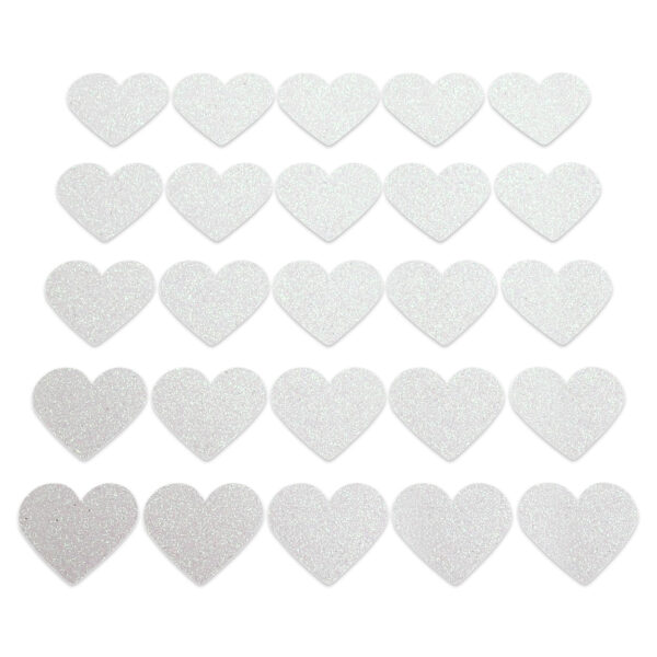 Heart - White Glitter